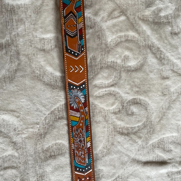 Handmade and Hand Painted Western Belt - Picture 2 of 6